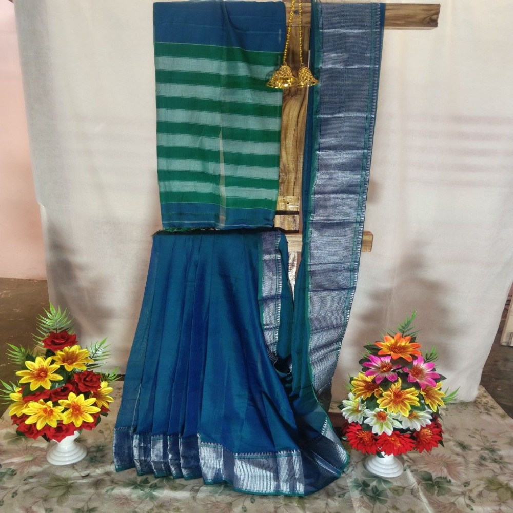 Jari Border Cotton Saree| With Unstiched Blouse Piece For Women